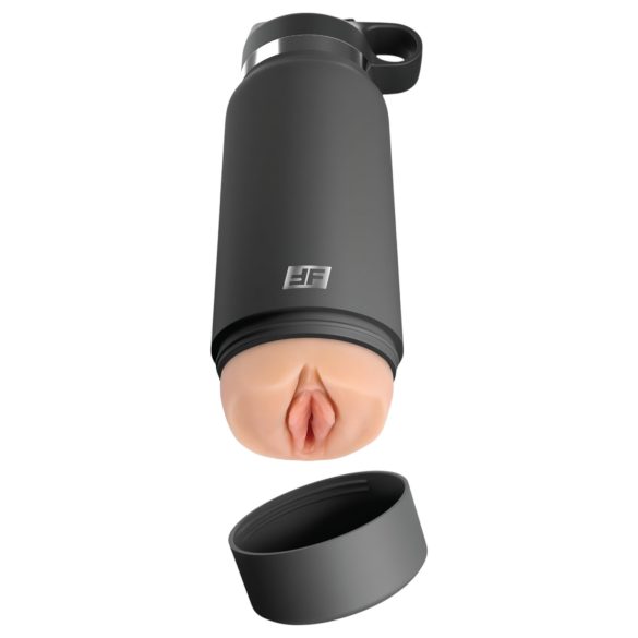 Salajane nauding Flask - kunsttupp pudelis (must-naturell)