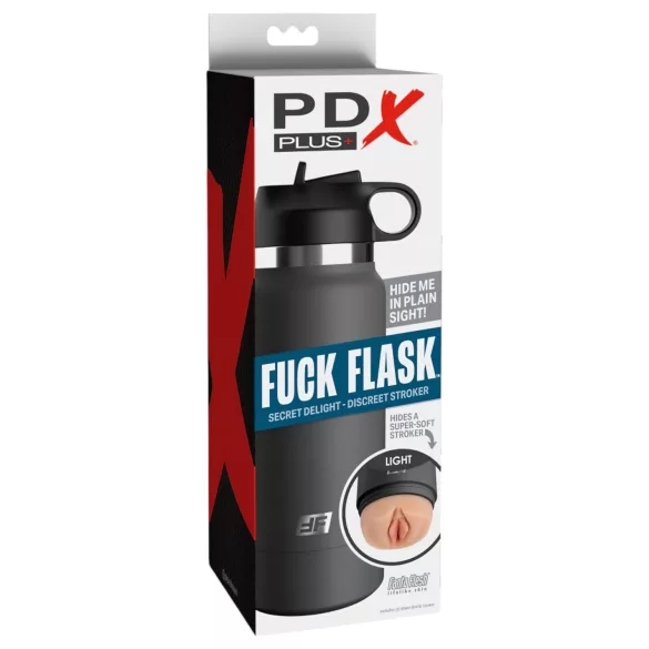PDX - Fuck Flask Secret Delight - kunstvagina joogipudelis (must‑naturaalne)