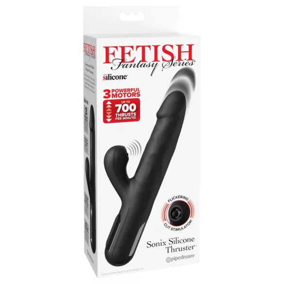 Fetish - 3-mootoriline tõukav vibraator (must)