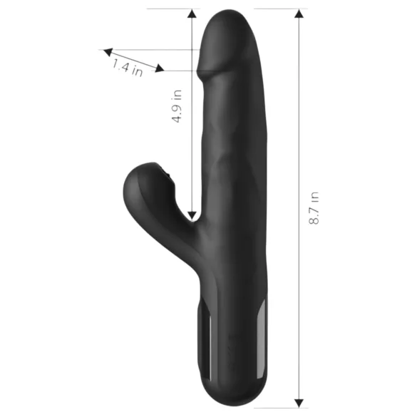 Fetish - 3-mootoriline tõukav vibraator (must)