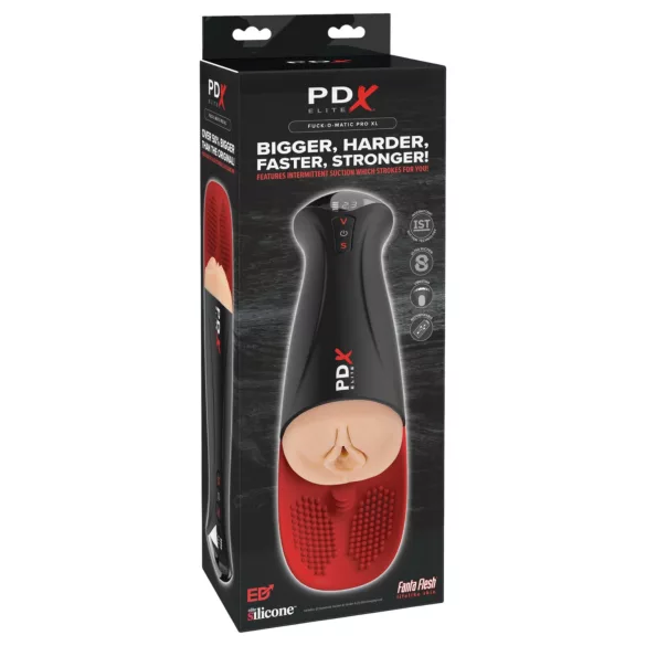 PDX Elite Fuck-O-Mat Pro XL - stimuleeritud vaakumvibraator-masturbaator (must)