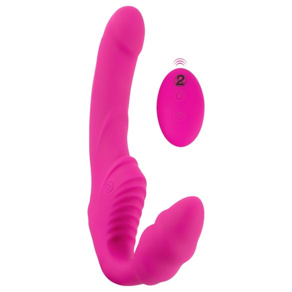 Rihmavaba Strap-On - reguleeritav vibraator (roosa)