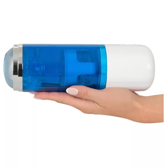 You2Toys - akuga pöörlev-tõukav masturbaator - sinine/valge