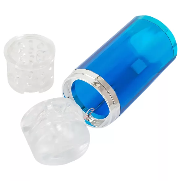 You2Toys - akuga pöörlev-tõukav masturbaator - sinine/valge