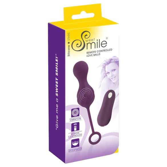 SMILE RC Armastusekuulid - akuga, kaugjuhtimispult, vibratsioonimunad (lilla)