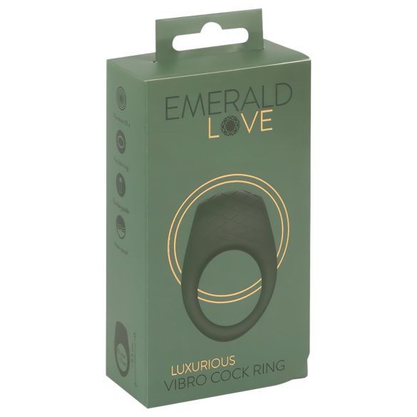 Emerald Love - laetav veekindel vibreeriv peeniserõngas (roheline)