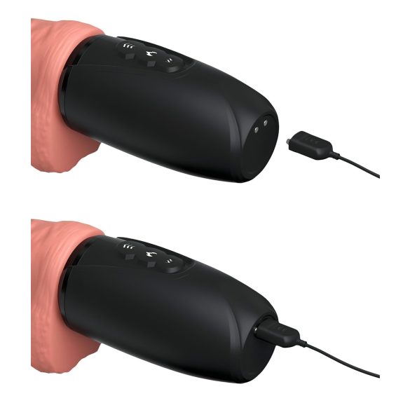 King Cock Plus 6,5 - peenisvibraator munanditega - naturaalne