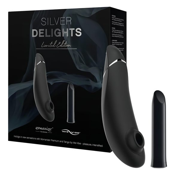 Womanizer Silver Delights - õhulainete vibraatorikomplekt (must)