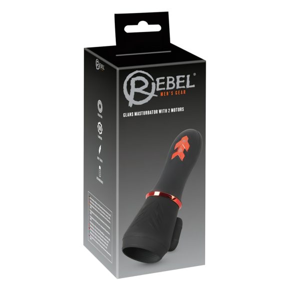 Rebel - akutoitega, 2-mootoriga kõrgvibratsioonimänguasi (must)
