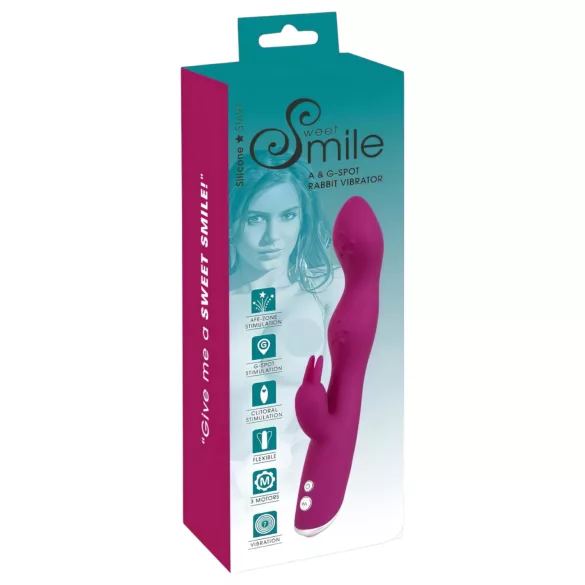 Smile - vibraator A- ja G-punktile painduva kliitorivarrega lilla