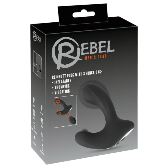 Rebel RC - akuga, juhtmevaba pumbatav anaaldildo (must)