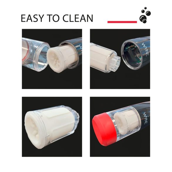 WYNE 05 - akuga masturbatsiooniseade - pöörlev - must-valge