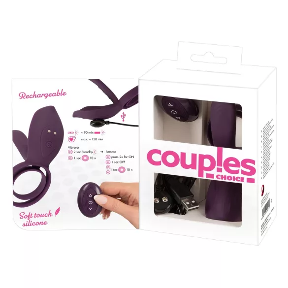Couples Choice - vibreeriv peenisrõngas - juhtmevaba, akuga - lilla