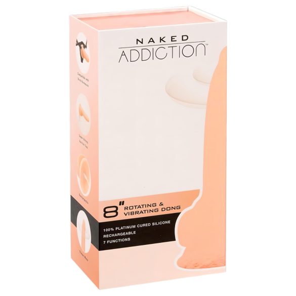 Naked Addiction Rotating 8 - pöörlev vibraator (20cm) - looduslik