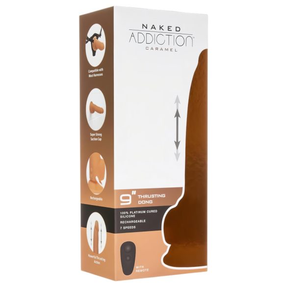 Naked Addiction Thrusting 9 - tõuklev vibraator - tume (23cm)