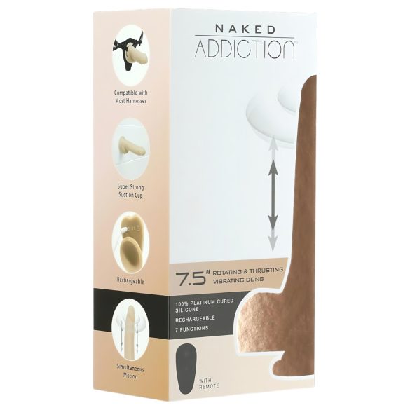 Naked Addiction Lükatav Vibraator 19 cm - Nahatoonis