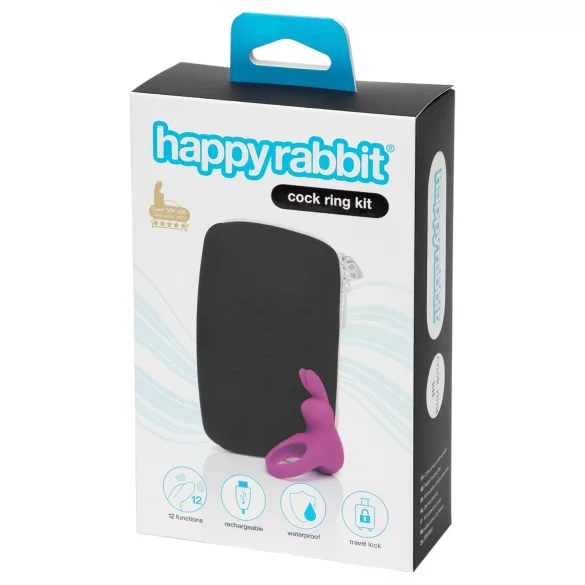 Happyrabbit - vibreeriv peeniserõngas hoiukarbiga - lilla
