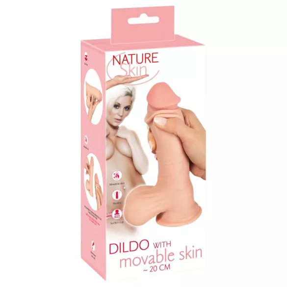 Nature Skin - realistlik dilddo nahkse pinnaga - 20 cm naturaalne
