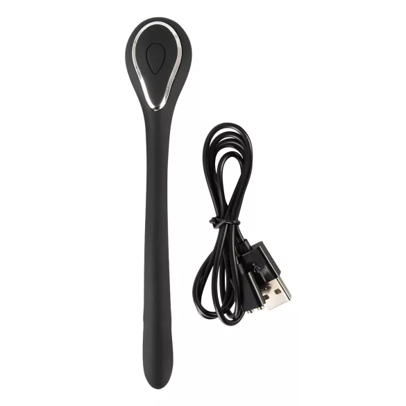 Penis Plug - vibraator dilataator - aku - must - 1cm