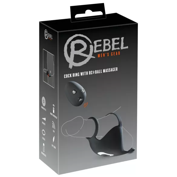 Rebel - laetav peeniserõngas ja munandivibraator - must