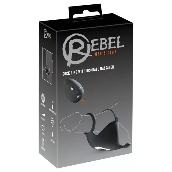 Rebel - laetav peeniserõngas ja munandivibraator - must
