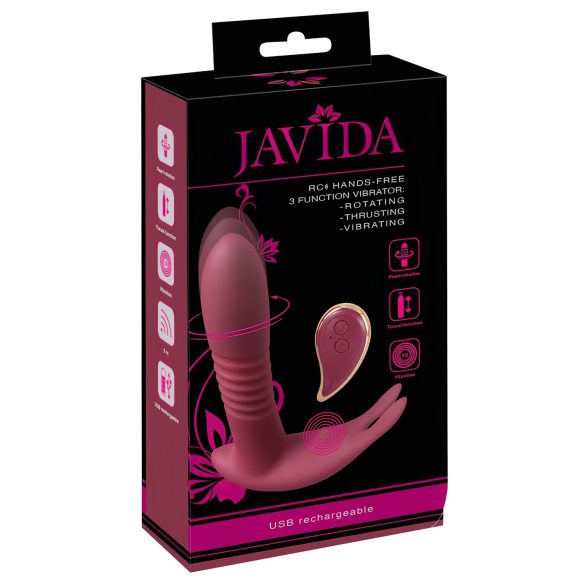 Javida RC - raadiopuldiga, 3-funktsiooniline kliitori vibraator (punane)