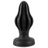 ANOS - pehme ribitud anaalpistik - 7cm (must)
