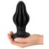 ANOS - pehme ribitud anaalpistik - 7cm (must)