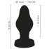 ANOS - pehme ribitud anaalpistik - 7cm (must)
