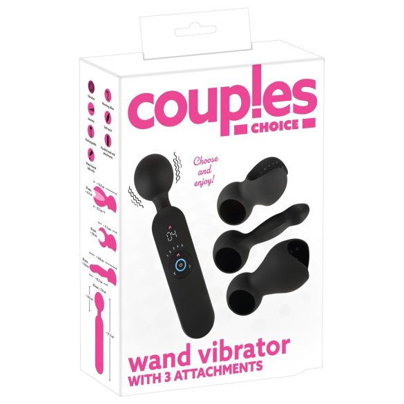 Couples Choice - laetav soojendav massöörvibraator (must)