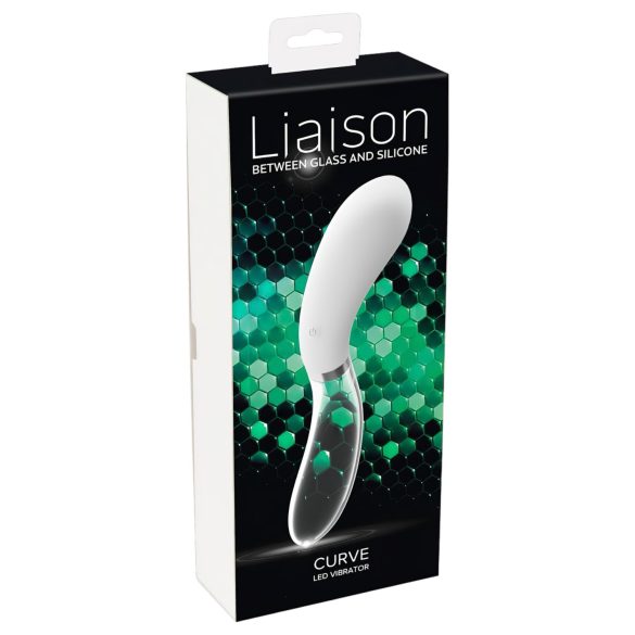 Liaison Curve - laaditav LED vibraator (läbipaistev-valge)