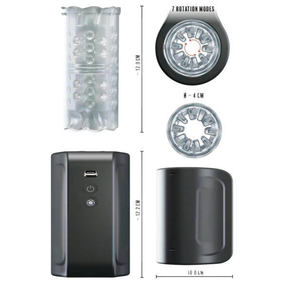 Rebel - veekindel pöörlev masturbaator - must