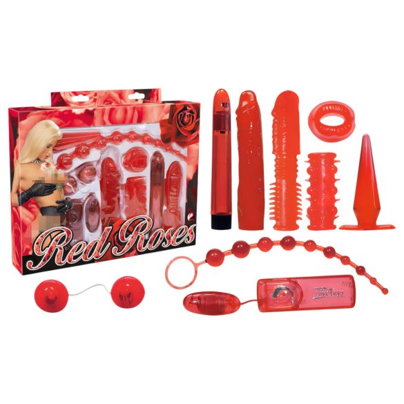 You2Toys - Punased roosid - vibratsioonikomplekt (9-osaline)