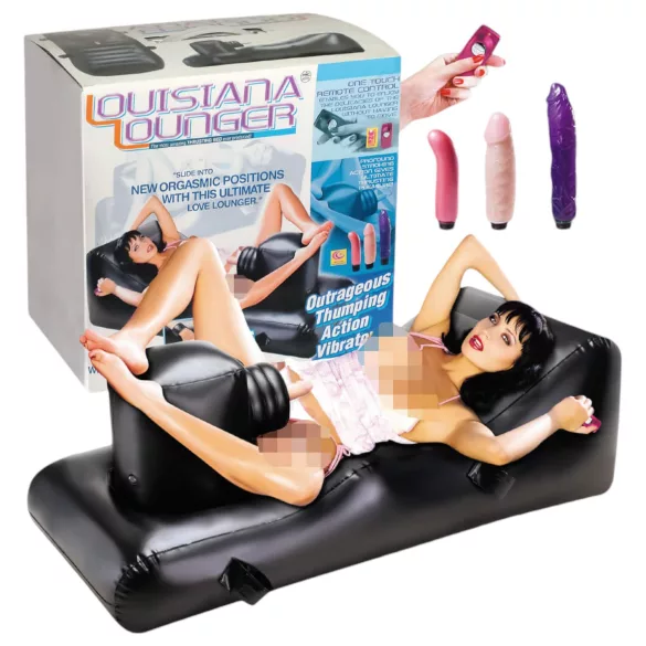 NMC - Louisiana Lounger - seksimasin sisseehitatud vibraatoriga (must)