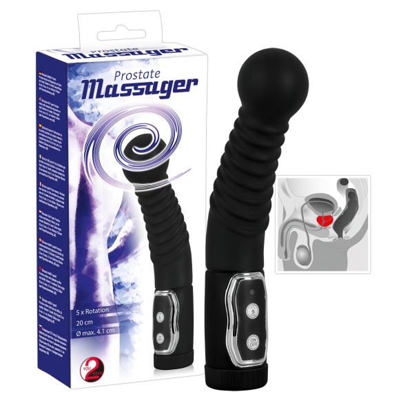 You2Toys - Prostata massöör - pöörlev eesnäärme vibraator (must)