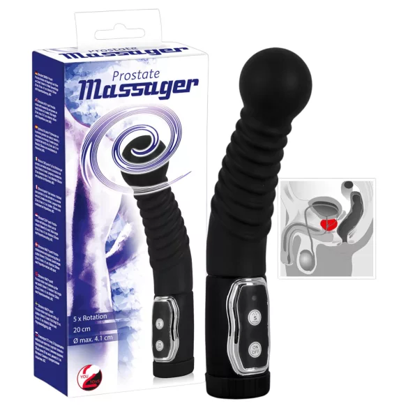 You2Toys - eesnäärme vibraator - pöörlev stimulaator - must