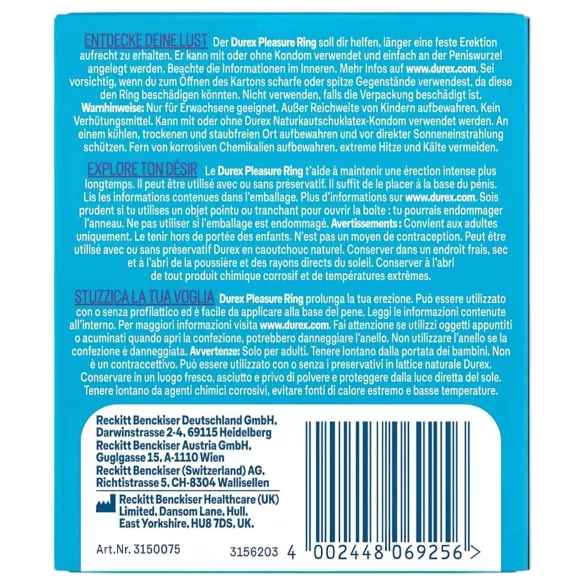 Durex - peenisering - pikendab erektsiooni - läbipaistev