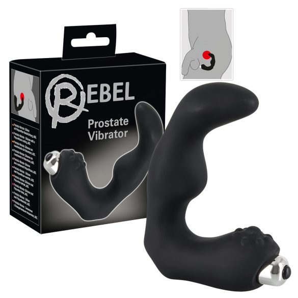 Rebel - kaardus eesnäärme vibraator (must)