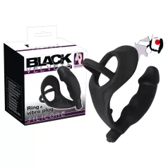   Black Velvets - anaalvibraator peeniserõnga ja munandirõngaga must