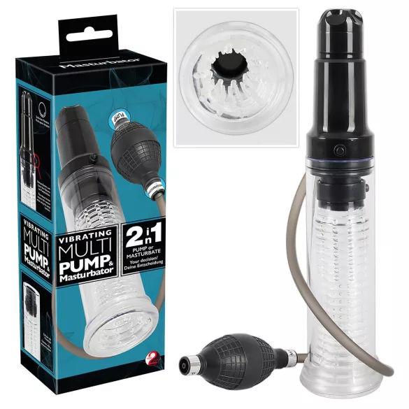 You2Toys - peenispump ja masturbaator 2in1 - läbipaistev