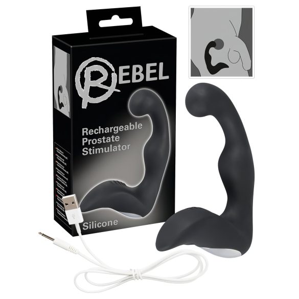 Rebel - juhtmeta eesnäärmevibraator (must)