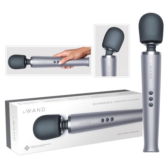 le Wand - eksklusiivne akuga massaaživibraator (hõbedane)