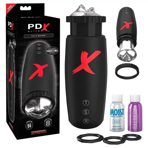 PDX Moto Bator - vaakumiga automaatne masturbaator - must
