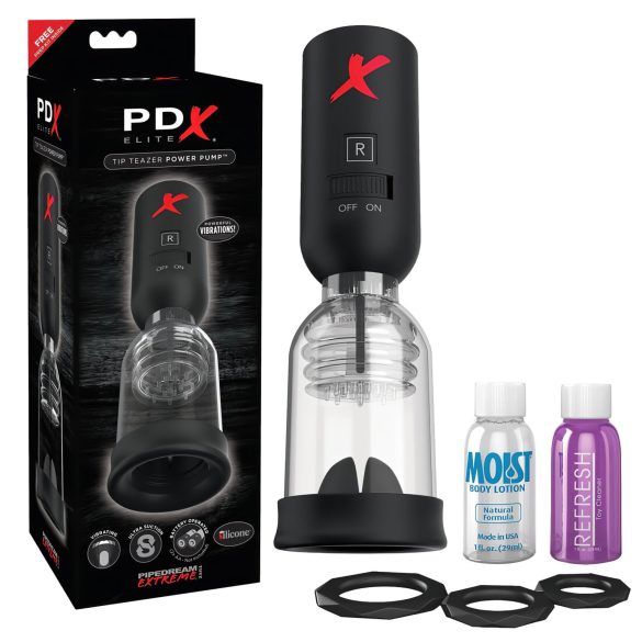PDX Elite Tip Teazer - automaatne peenise stimulaator (must)