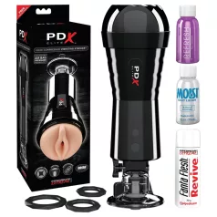   PDX Cock Compressor - vaakumiga vibreeriv masturbaator - must