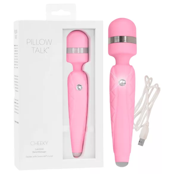 Pillow Talk Cheeky Wand - akuga massaaživibraator (roosa)
