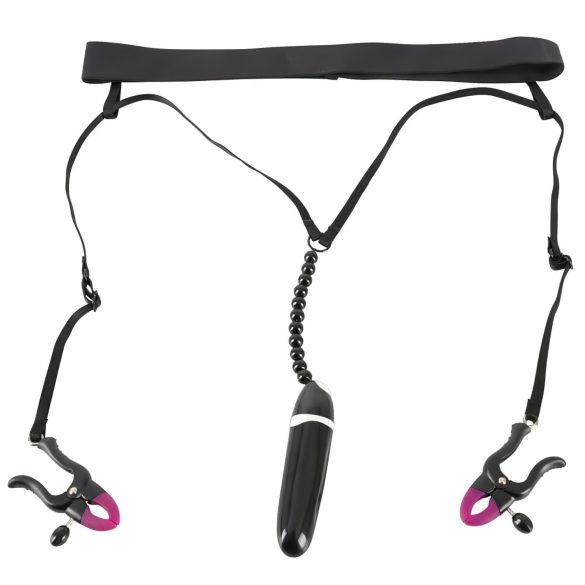 Bad Kitty - Vibratsiooniga häbemeklamber ja trussikud - must (S-L)
