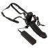 Double Thruster - musta kaheotstarbeline strap-on vibratsiooniseade