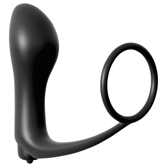Analfantasy - sõrme anaalvibraator peeniserõngaga (must)