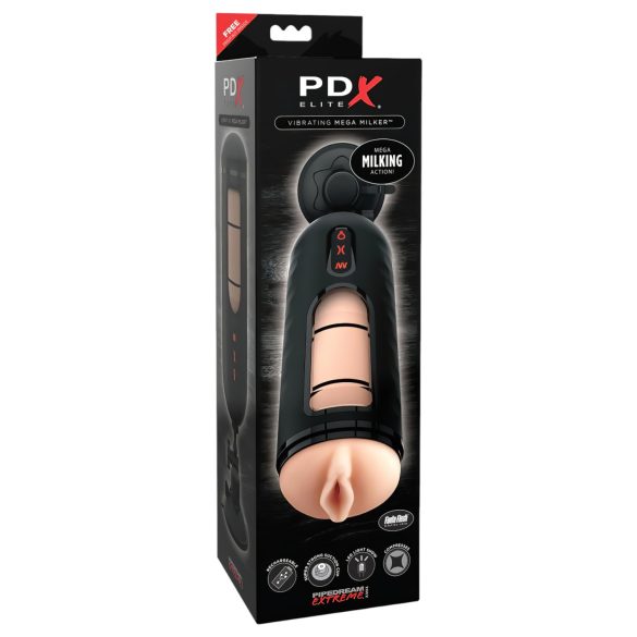 PDX Elite Mega Milker - vibratsiooniga peenisepump (must)